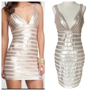 Bebe Sequined bodycon party dress